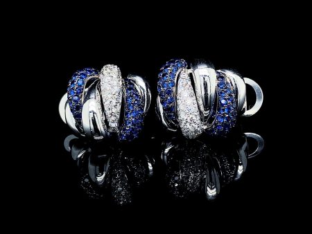 PREORDER | Studded Blue Sapphire Gemstones & Diamond Earrings 14kt Online