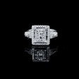 PREORDER | Square Halo Paved Diamond Ring 14kt Hot on Sale