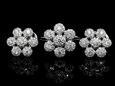 PREORDER| Round Floral Diamond Jewelry Set 14kt For Sale