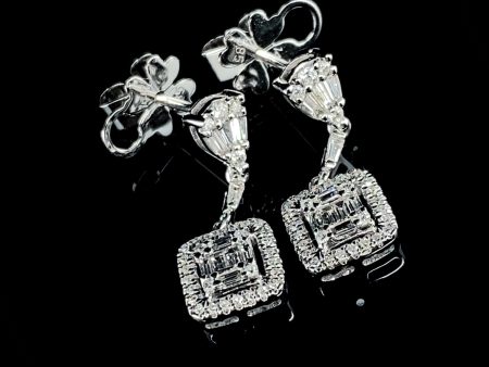 PREORDER | Square Diamond Earrings Dangling 14kt Online Sale