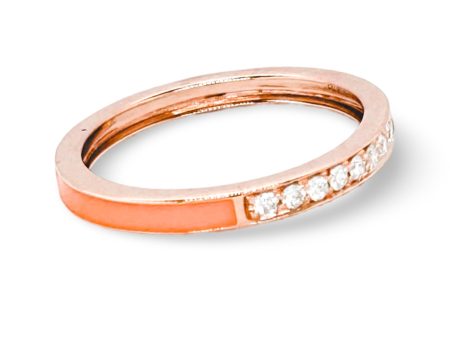 Rose Eternity Round Neon Orange Enamel Diamond Ring 18kt Online