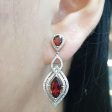 Ruby Gemstones Dangling Diamond Earrings 14kt Supply