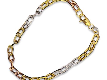 #GOLD2024 | 18kt Tricolor Gold Chain Bracelet 7.5inches Online