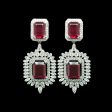 Ruby Gemstones Statement Dangling Diamond Earrings 14kt Cheap