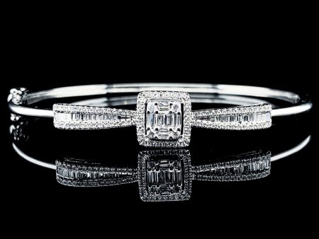 PREORDER | Square Center Bar Bracelet Diamond Bracelet Bangle 14kt Online Sale