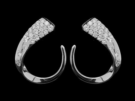 Swirl Overlap Paved Diamond Earrings 14kt Online now