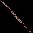 Rose Blue Sapphire Gemstones Flat Cubic-Link Diamond Bracelet 18kt Online