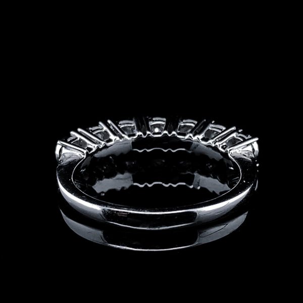 Round Enlarger Setting Half Eternity Diamond Ring 18kt For Sale