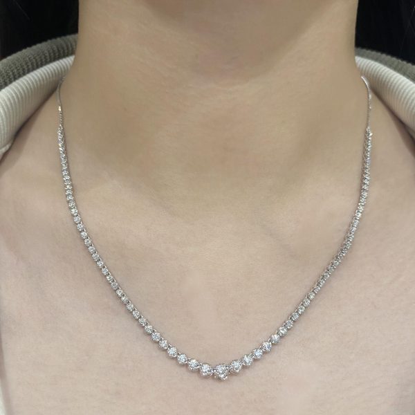 #LVNA2024 | Graduating 5-15pointers Half Eternity Tennis Diamond Necklace 14kt Sale