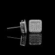 Square Paved Diamond Earrings 18kt For Cheap