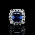 PREORDER | Sapphire Gemstones Halo Diamond Studded Ring 14kt Online now