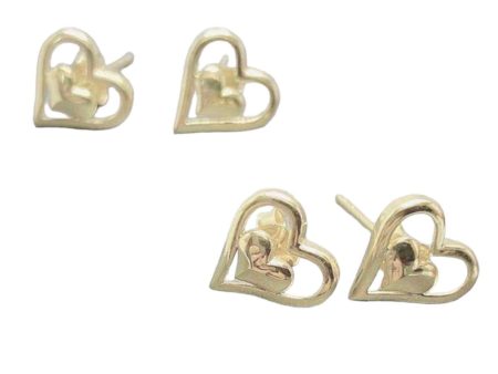 #GOLD2024 | 18K Double Heart Stud Earrings Online Sale