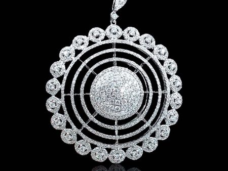 PREORDER | Round Deco Statement Diamond Necklace Pendant 14kt Cheap