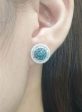 PREORDER | Round Statement Blue Colored Diamond Earrings 14kt Online Hot Sale