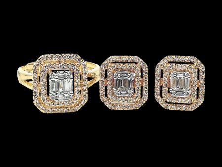 PREORDER| Golden Emerald Diamond Jewelry Set 14kt Fashion