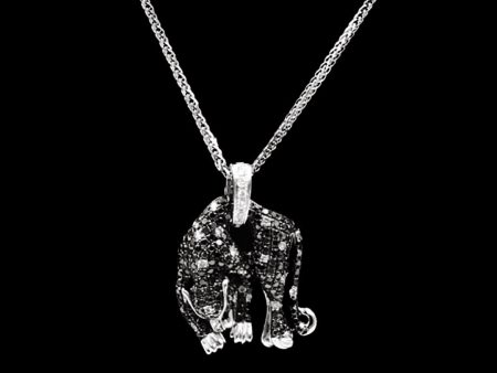 PREORDER | Sleeping Panther Black & White Colored Diamond Necklace 18kt Online now