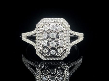 Rectangular Halo Diamond Ring 14kt For Cheap