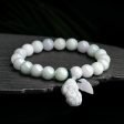 THE VAULT | Natural Hand Carved Myanmar White Jadeite Bracelet Sale