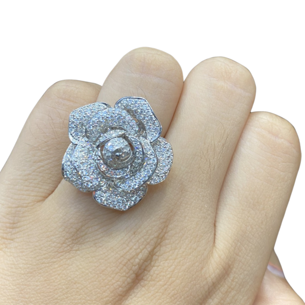 PREORDER | Floral Paved Statement Diamond Ring 14kt Cheap