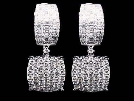 PREORDER | Square Millionaire’s Statement Dangling Diamond Earrings 14kt Sale