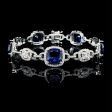 PREORDER | Sapphire Gemstones Cushion Diamond Bracelet 14kt For Cheap