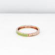 Rose Eternity Round Green Enamel Diamond Ring 18kt Online Hot Sale