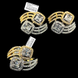 PREORDER| Multi-Tone Cushion Crossover Diamond Jewelry Set 14kt Online now