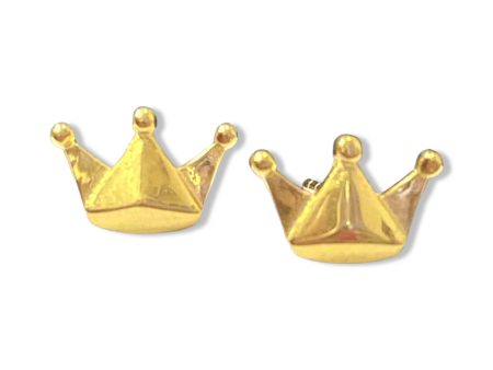 #GOLD2024 | 18K Golden Crown Stud Earrings Sale