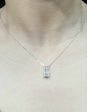 Square Baguette Pendant Diamond Necklace 14kt Online now