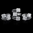 PREORDER | Square Art Stack Cluster Shape Diamond Jewelry Set 14kt Discount