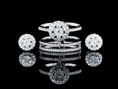 PREORDER | Round Deco Hoop Diamond Jewelry Set 14kt Online Hot Sale