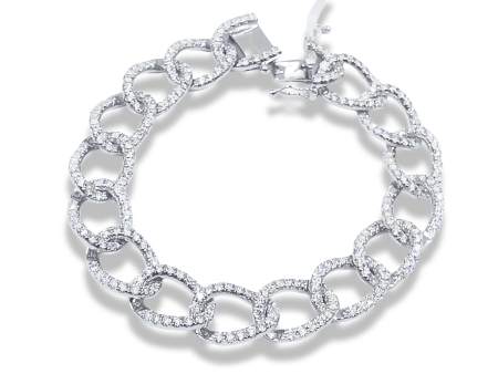 Studded Chain Diamond Bracelet 14kt Cheap