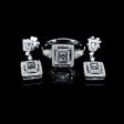 PREORDER | Square Paved Diamond Jewelry Set 14kt For Discount