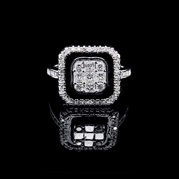 PREORDER | Square Black Onyx Halo Diamond Jewelry Set 14kt Sale