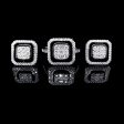 PREORDER | Square Black Onyx Halo Diamond Jewelry Set 14kt Sale