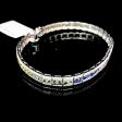 Rainbow Sapphire Gemstones Diamond Bracelet 14kt Hot on Sale