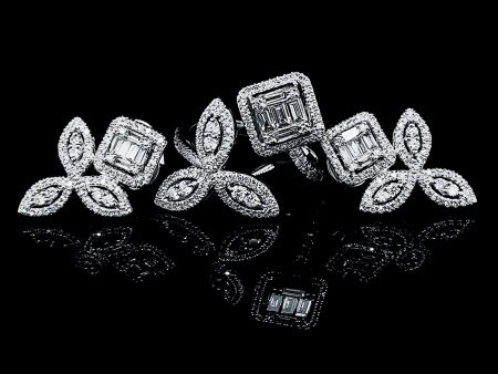 PREORDER | Square Marquise Deco Diamond Jewelry Set 14kt Online Hot Sale