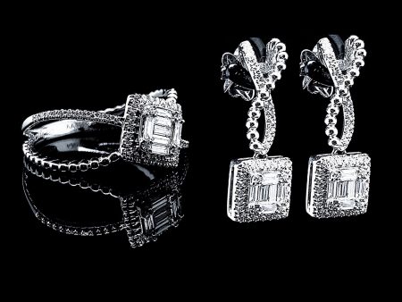 Square Infinity Diamond Jewelry Set 14kt Online now