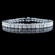 PREORDER | Square Baguette Tennis Diamond Bracelet 14kt Discount