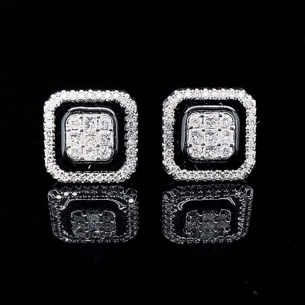 PREORDER | Square Black Onyx Halo Diamond Jewelry Set 14kt Sale