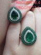 PREORDER | Teardrop Green Emerald Gemstones Paved Statement Diamond Jewelry Set 14kt Sale