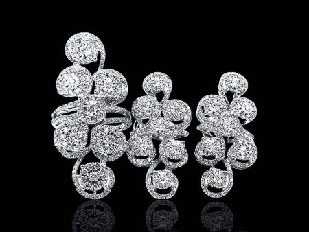 PREORDER | Round Cluster Shape Diamond Jewelry Set 14kt Online now