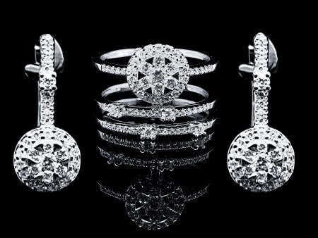 PREORDER | Round Stacked Paved Diamond Jewelry Set 14kt Cheap