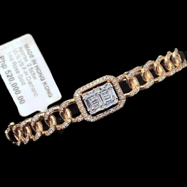 Rose Emerald Center Bracelet Diamond Bangle 14kt Sale