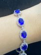 PREORDER | Sapphire Gemstones Oval Eternity Diamond Bracelet 14kt For Sale