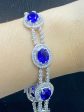 PREORDER | Sapphire Gemstones Oval Baguette Diamond Bracelet 14kt Online Sale