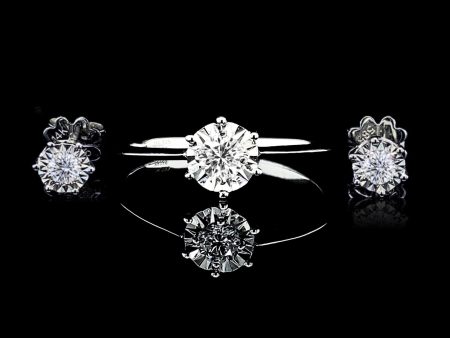 PREORDER | Round Diamond Jewelry Set 14kt Online Sale