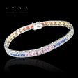 Rainbow Sapphire Gemstones Diamond Bracelet 14kt Hot on Sale