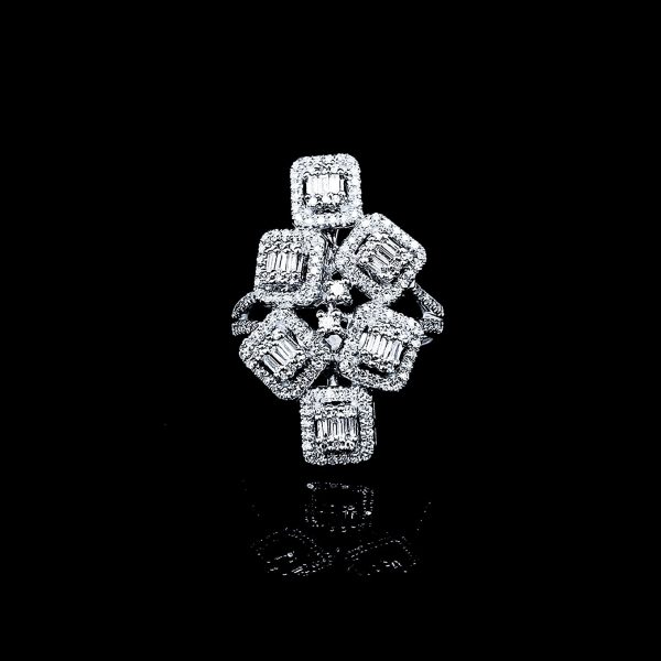 Square Cluster Shape Statement Diamond Ring 14kt Hot on Sale