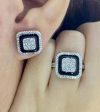 PREORDER | Square Black Onyx Halo Diamond Jewelry Set 14kt Sale